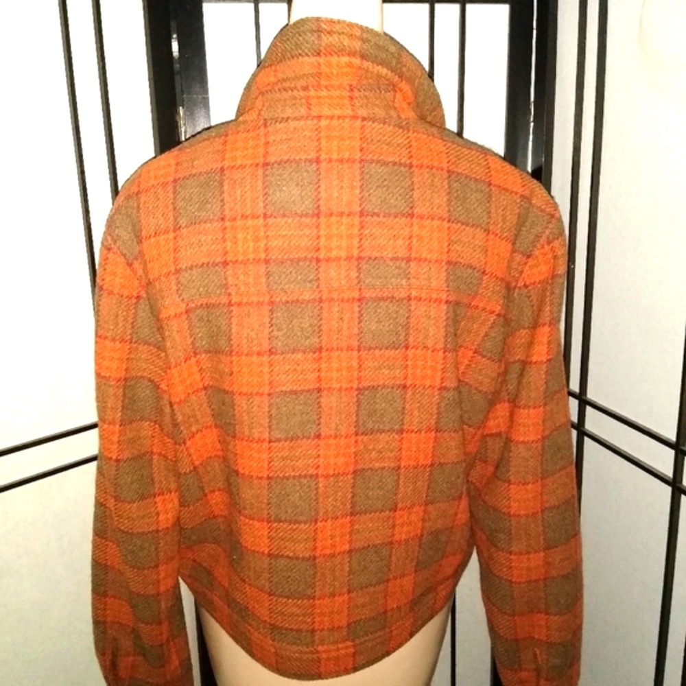 Vintage Plaid Wool Button Down Jacket - image 4
